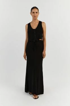 DISSH ASHER BLACK KNIT MIDI SKIRT 17 DISSH ASHER BLACK KNIT MIDI SKIRT -DISSH all-clothing Shop WES05035BK.600 10