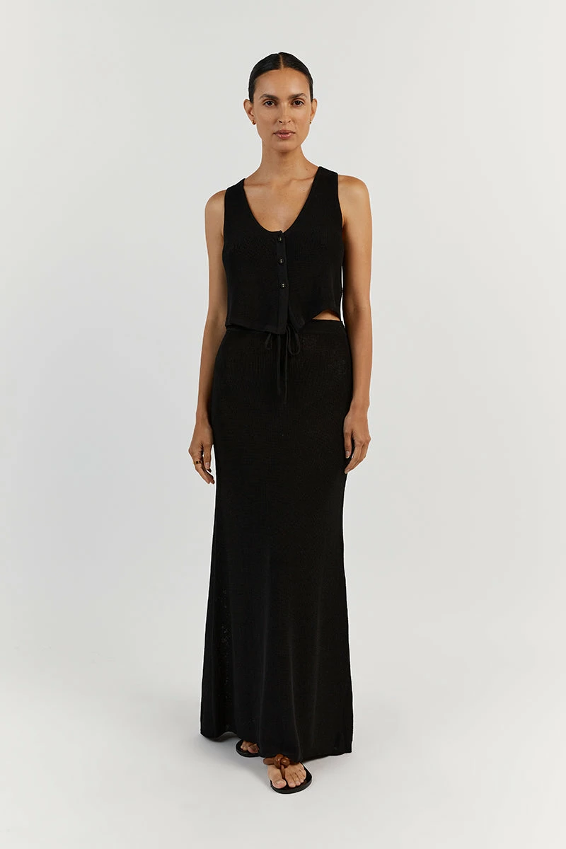 DISSH ASHER BLACK KNIT MIDI SKIRT 7 DISSH ASHER BLACK KNIT MIDI SKIRT - Image 7