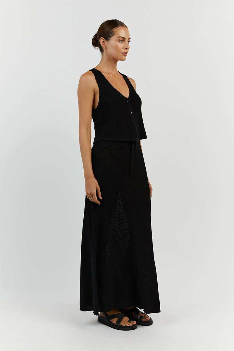 DISSH ASHER BLACK KNIT MIDI SKIRT 4 DISSH ASHER BLACK KNIT MIDI SKIRT - Image 4