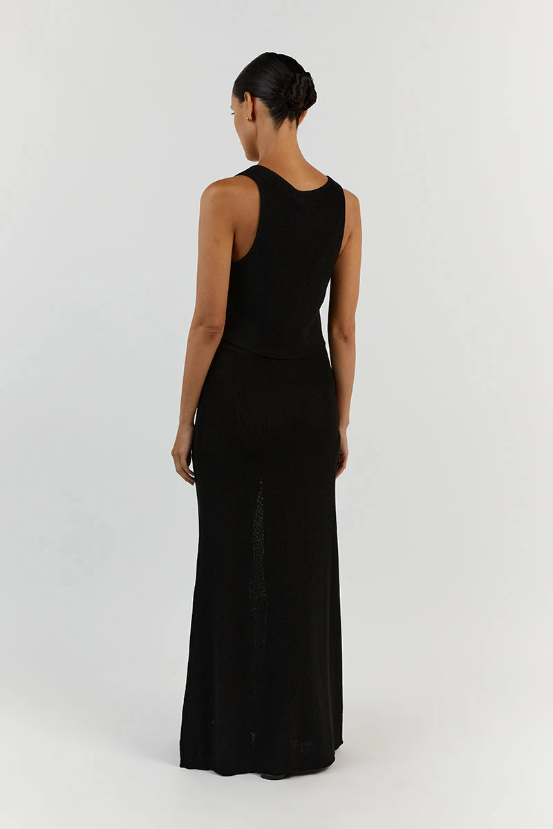 DISSH ASHER BLACK KNIT MIDI SKIRT 10 DISSH ASHER BLACK KNIT MIDI SKIRT - Image 10