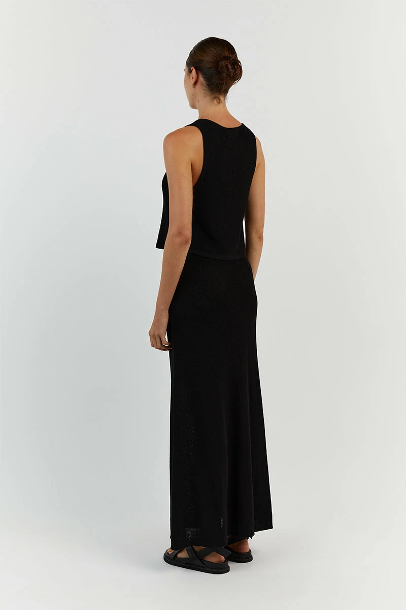 DISSH ASHER BLACK KNIT MIDI SKIRT 5 DISSH ASHER BLACK KNIT MIDI SKIRT - Image 5
