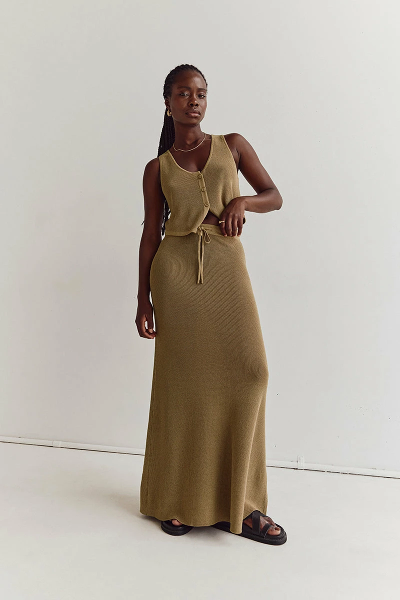 DISSH ASHER PISTACHIO KNIT MIDI SKIRT 1 DISSH ASHER PISTACHIO KNIT MIDI SKIRT