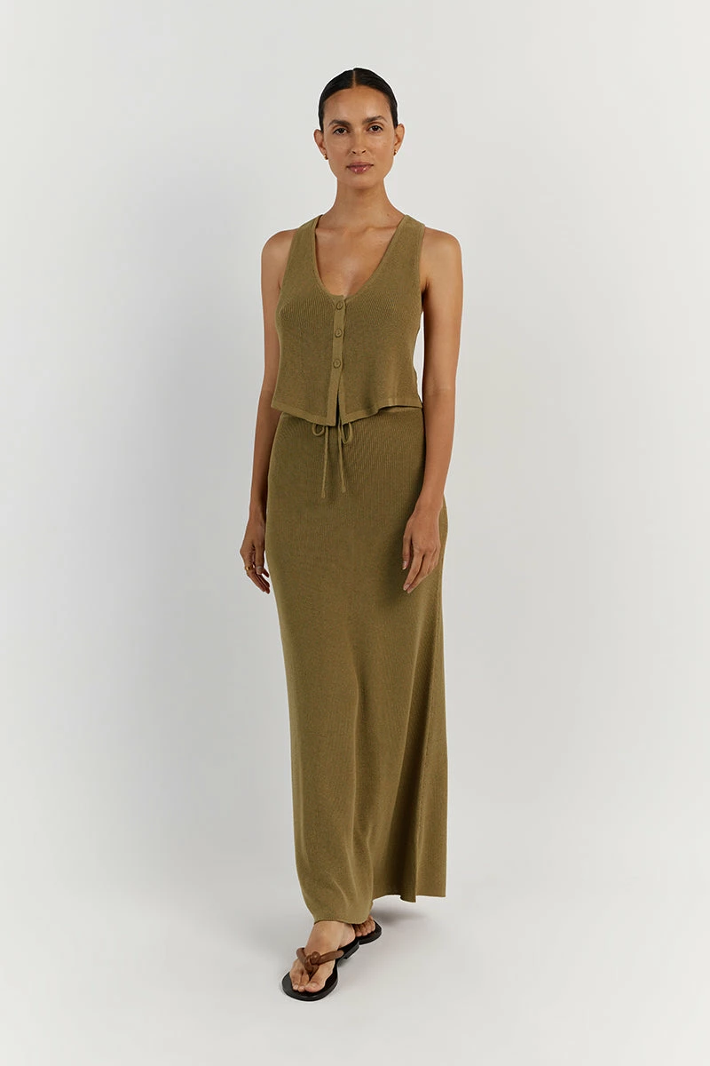 DISSH ASHER PISTACHIO KNIT MIDI SKIRT 3 DISSH ASHER PISTACHIO KNIT MIDI SKIRT - Image 3