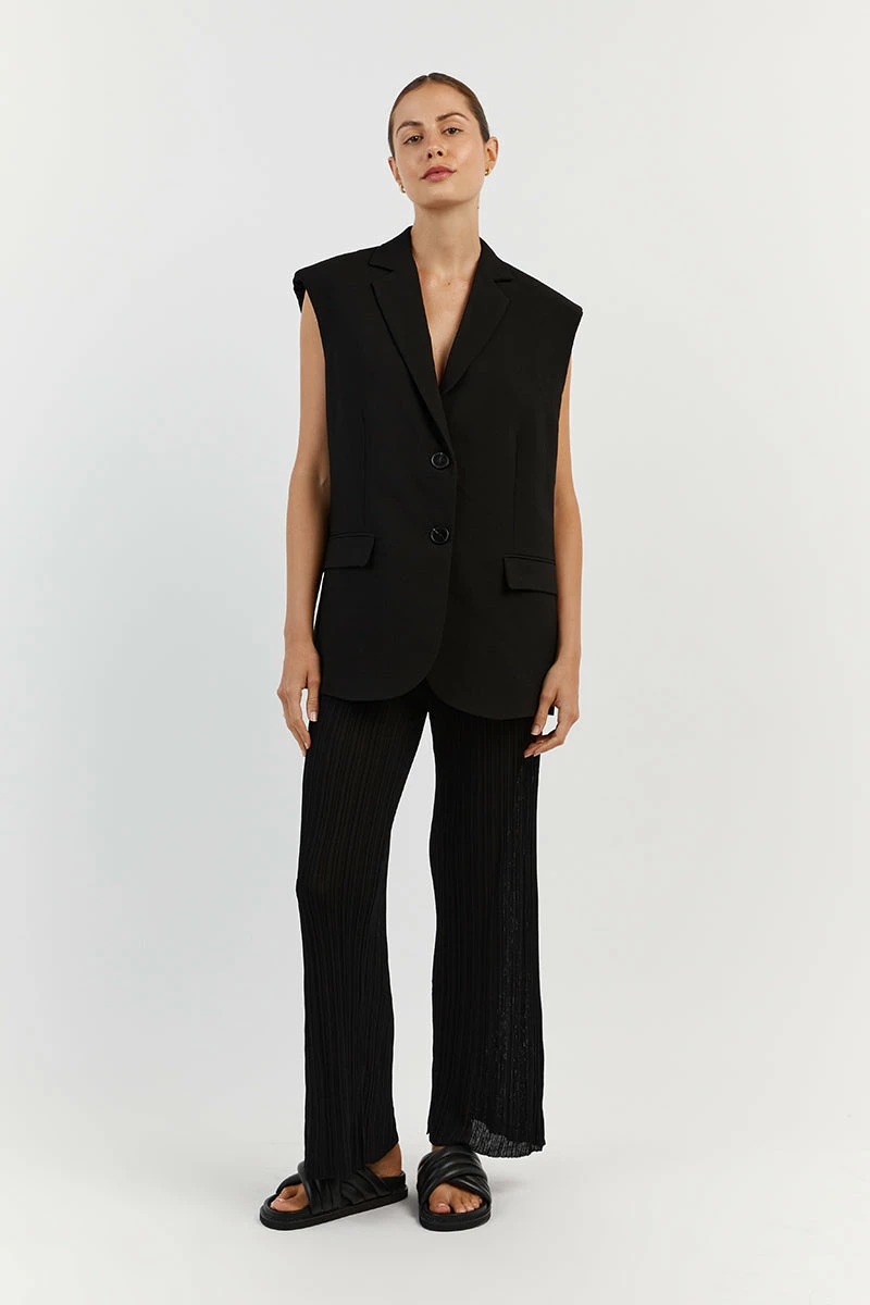 DISSH HARPER BLACK WIDE LEG PANT 2 DISSH HARPER BLACK WIDE LEG PANT - Image 2