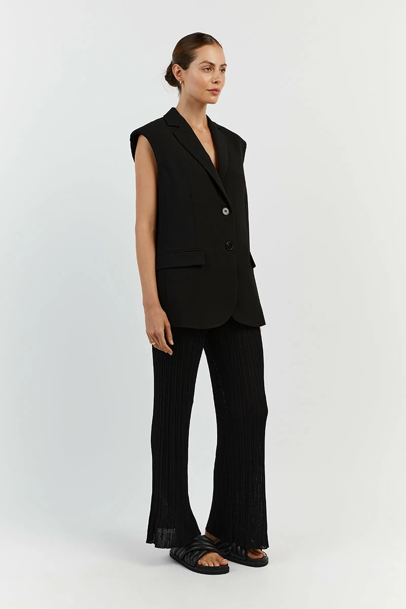 DISSH HARPER BLACK WIDE LEG PANT 3 DISSH HARPER BLACK WIDE LEG PANT - Image 3