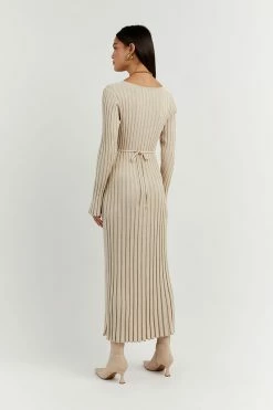 DISSH REIGN STONE SLEEVED KNIT MIDI DRESS 8 DISSH REIGN STONE SLEEVED KNIT MIDI DRESS -DISSH all-clothing Shop WES11103STO.175 3