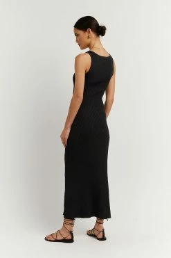 DISSH VICTORIA BLACK KNIT MIDI DRESS -DISSH all-clothing Shop WES11105BK.600 3