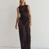 DISSH CALISTA BLACK CROCHET MIDI DRESS