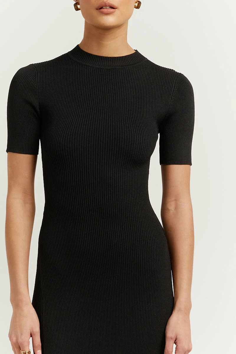 DISSH DONNA BLACK SLEEVED MIDI DRESS 5 DISSH DONNA BLACK SLEEVED MIDI DRESS - Image 5