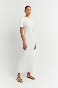 DISSH DONNA OFF WHITE SLEEVED MIDI DRESS 6 DISSH DONNA OFF WHITE SLEEVED MIDI DRESS -DISSH all-clothing Shop WES11127OW.105 2 0d4eb30f 2418 4d6a 858d 0656d9a32968