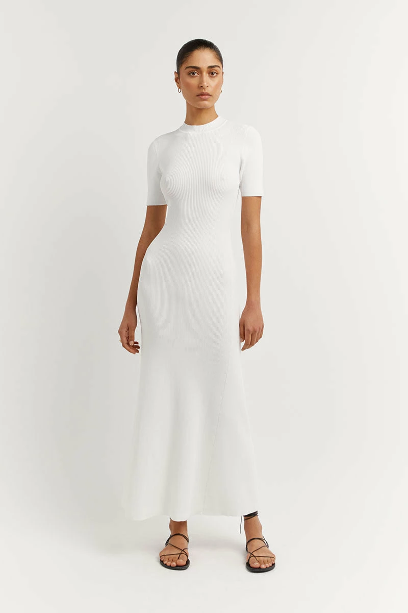 DISSH DONNA OFF WHITE SLEEVED MIDI DRESS 1 DISSH DONNA OFF WHITE SLEEVED MIDI DRESS