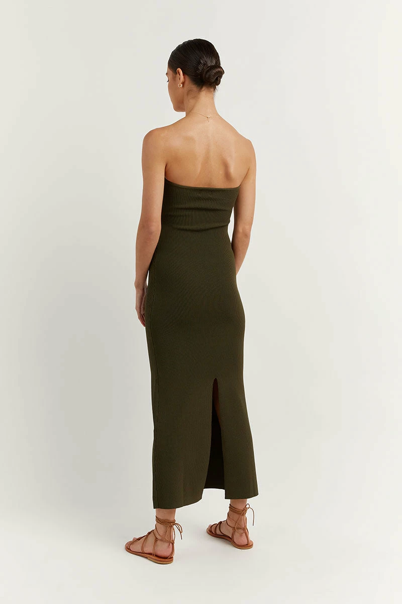 DISSH ANIKA OLIVE KNIT MIDI DRESS 4 DISSH ANIKA OLIVE KNIT MIDI DRESS - Image 4