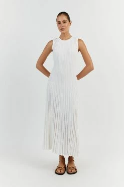 DISSH ADA OFF WHITE SLEEVELESS MIDI DRESS
