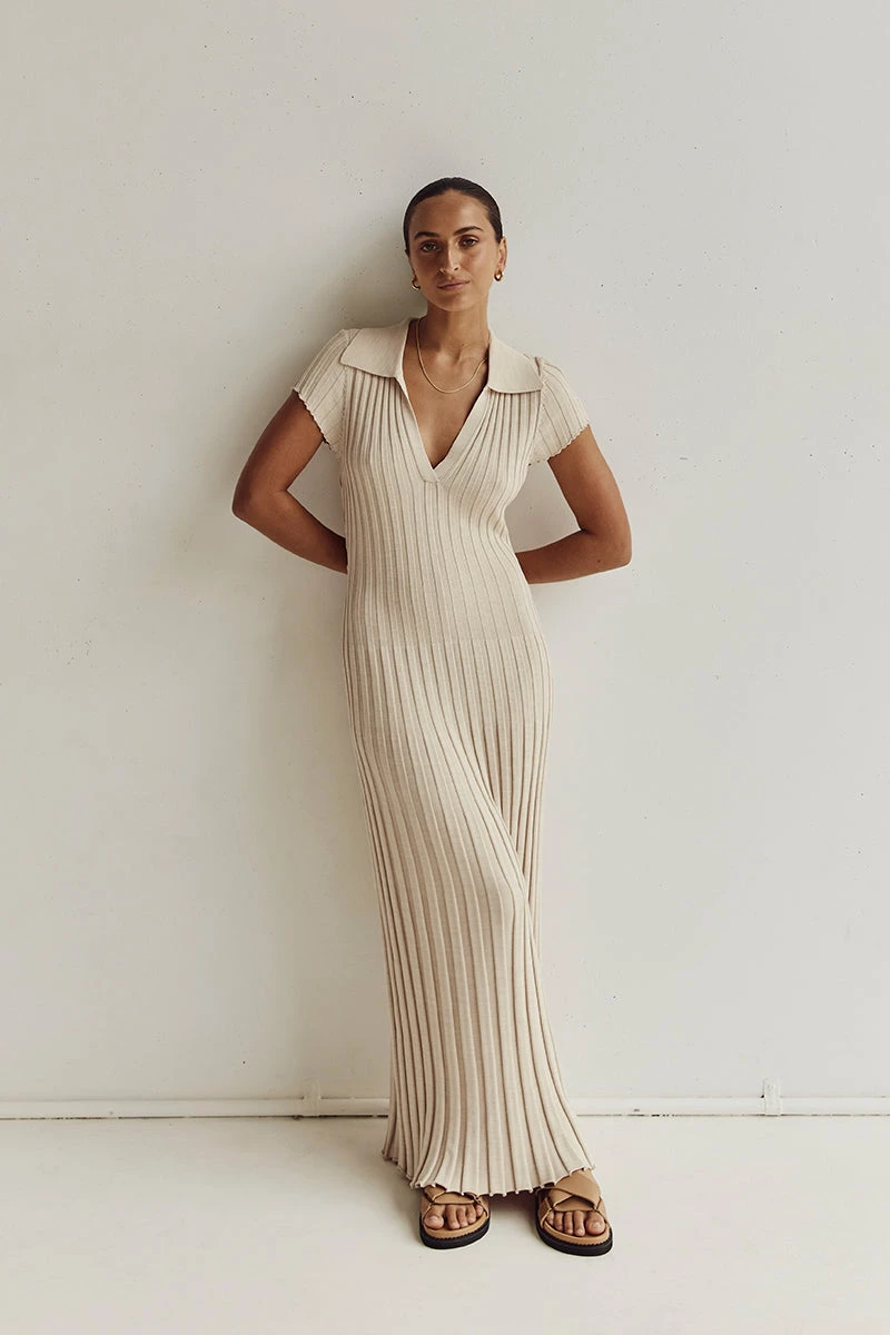 DISSH ADA OAT MARLE COLLARED MIDI DRESS 1 DISSH ADA OAT MARLE COLLARED MIDI DRESS