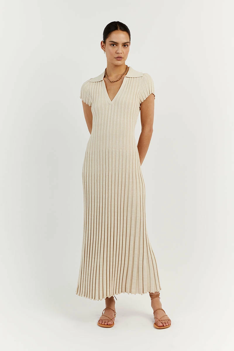 DISSH ADA OAT MARLE COLLARED MIDI DRESS 2 DISSH ADA OAT MARLE COLLARED MIDI DRESS - Image 2