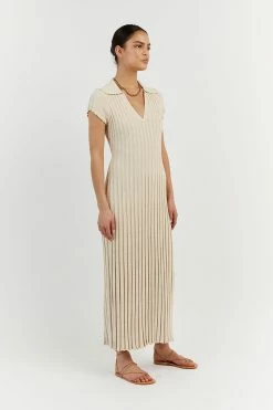 DISSH ADA OAT MARLE COLLARED MIDI DRESS 7 DISSH ADA OAT MARLE COLLARED MIDI DRESS -DISSH all-clothing Shop WES11180OTM.154 2