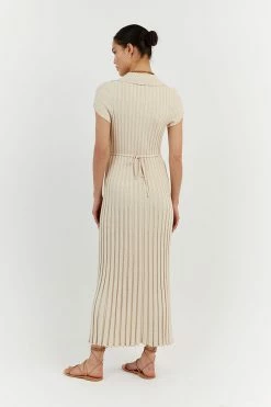 DISSH ADA OAT MARLE COLLARED MIDI DRESS 8 DISSH ADA OAT MARLE COLLARED MIDI DRESS -DISSH all-clothing Shop WES11180OTM.154 3