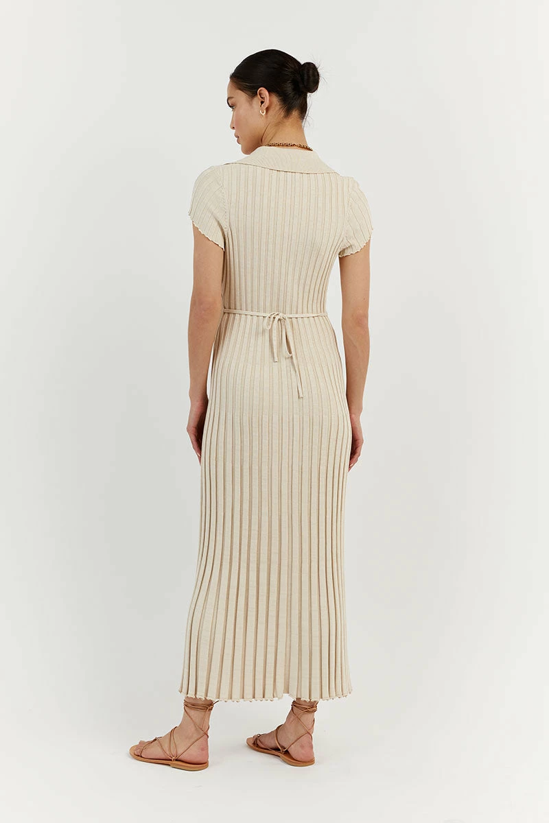 DISSH ADA OAT MARLE COLLARED MIDI DRESS 4 DISSH ADA OAT MARLE COLLARED MIDI DRESS - Image 4