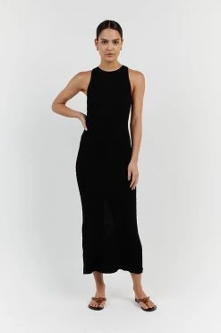 DISSH VALERIE BLACK KNIT RACER MIDI DRESS -DISSH all-clothing Shop WES11181BK.600 11