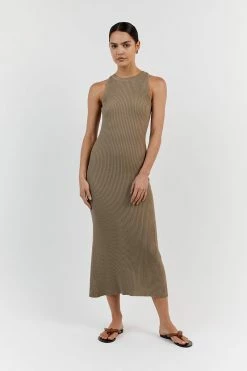 DISSH VALERIE MOSS KNIT RACER MIDI DRESS