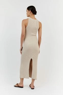 DISSH VALERIE STONE KNIT RACER MIDI DRESS -DISSH all-clothing Shop WES11181STO.175 18