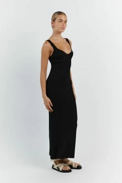 DISSH EVA BLACK SWEETHEART MIDI DRESS
