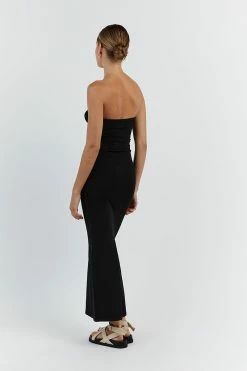 DISSH CARRIE BLACK RUCHED MIDI DRESS -DISSH all-clothing Shop WES11192BK.600 13