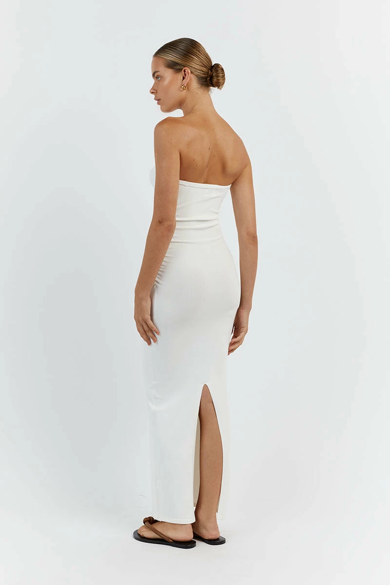 DISSH CARRIE OFF WHITE RUCHED MIDI DRESS 4 DISSH CARRIE OFF WHITE RUCHED MIDI DRESS - Image 4