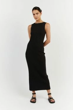DISSH SIENNA BLACK KNIT MIDI DRESS -DISSH all-clothing Shop WES11194BK.600 1