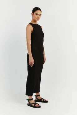 DISSH SIENNA BLACK KNIT MIDI DRESS -DISSH all-clothing Shop WES11194BK.600 2