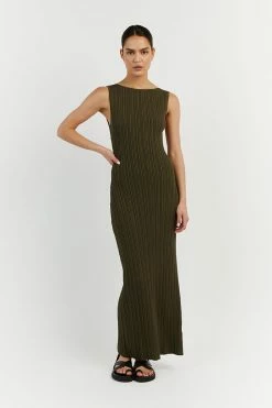 DISSH SIENNA OLIVE KNIT MIDI DRESS -DISSH all-clothing Shop WES11194OLI.545 1 cbe446bc ffc8 4cc9 89af 0e089cb42ab3