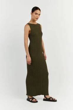 DISSH SIENNA OLIVE KNIT MIDI DRESS -DISSH all-clothing Shop WES11194OLI.545 2 1c8ba903 92cc 49d4 b79a 8549d16c9f00