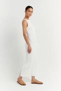 DISSH SIENNA OFF WHITE KNIT MIDI DRESS -DISSH all-clothing Shop WES11194OW.105 2