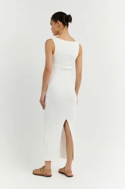 DISSH SIENNA OFF WHITE KNIT MIDI DRESS -DISSH all-clothing Shop WES11194OW.105 3
