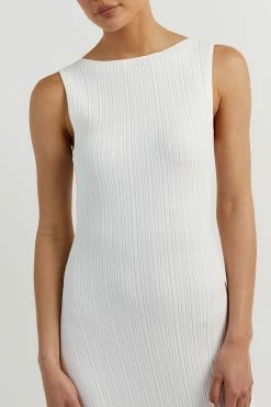 DISSH SIENNA OFF WHITE KNIT MIDI DRESS -DISSH all-clothing Shop WES11194OW.105 4