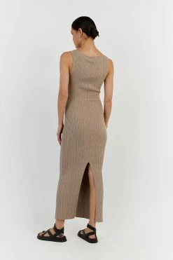 DISSH SIENNA TAUPE KNIT MIDI DRESS 8 DISSH SIENNA TAUPE KNIT MIDI DRESS -DISSH all-clothing Shop WES11194TAU.558 3