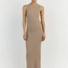 DISSH SIENNA TAUPE KNIT MIDI DRESS