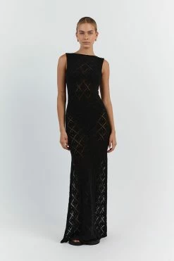 DISSH SORRENTO BLACK CROCHET DRESS -DISSH all-clothing Shop WES11196BK.600 11