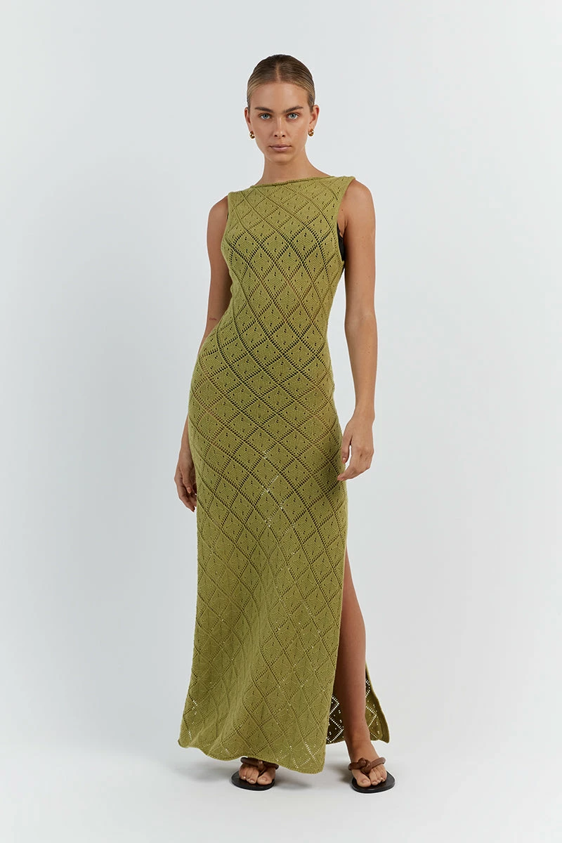 DISSH SORRENTO LIME CROCHET DRESS 3 DISSH SORRENTO LIME CROCHET DRESS - Image 3
