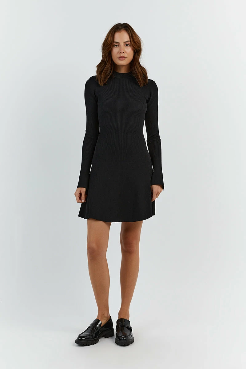 DISSH DONNA BLACK LONG SLEEVE MINI DRESS 1 DISSH DONNA BLACK LONG SLEEVE MINI DRESS