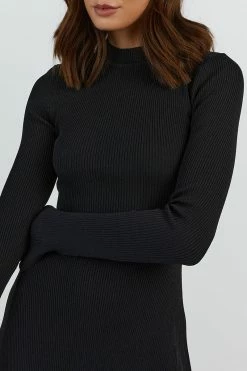 DISSH DONNA BLACK LONG SLEEVE MINI DRESS 9 DISSH DONNA BLACK LONG SLEEVE MINI DRESS -DISSH all-clothing Shop WES11199BK.600 14