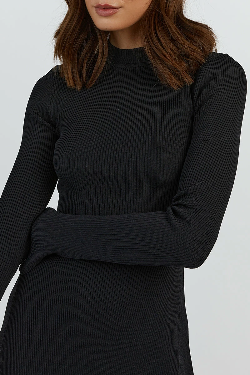 DISSH DONNA BLACK LONG SLEEVE MINI DRESS 5 DISSH DONNA BLACK LONG SLEEVE MINI DRESS - Image 5