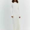 DISSH ADA OFF WHITE LONG SLEEVE MIDI DRESS