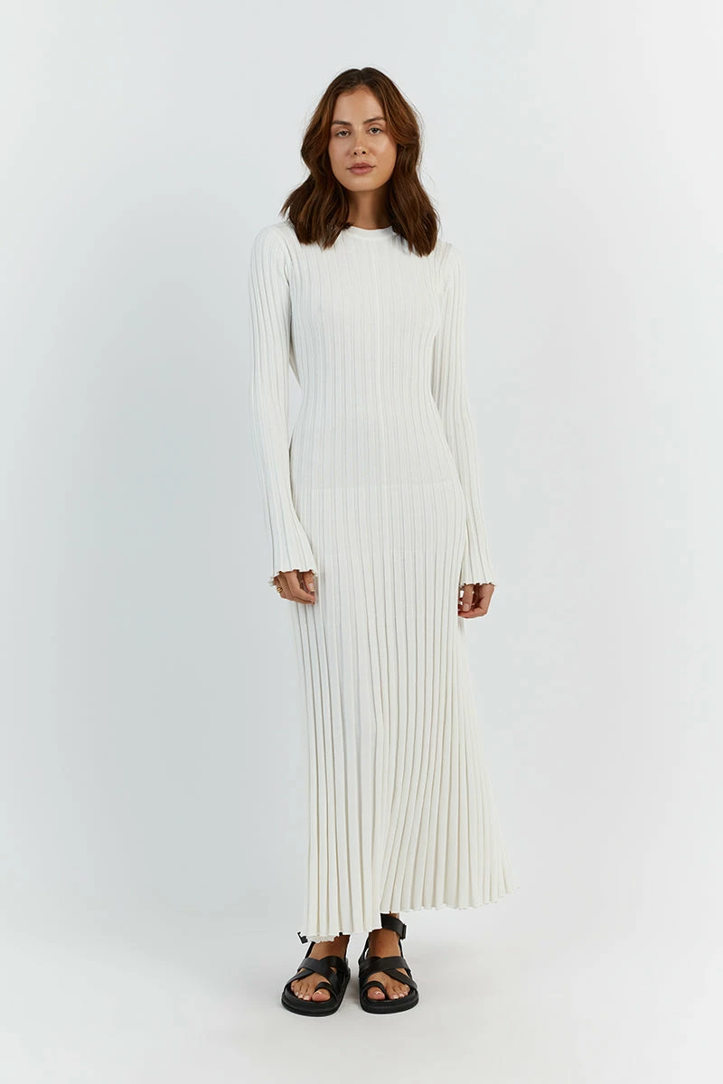 DISSH ADA OFF WHITE LONG SLEEVE MIDI DRESS 1 DISSH ADA OFF WHITE LONG SLEEVE MIDI DRESS