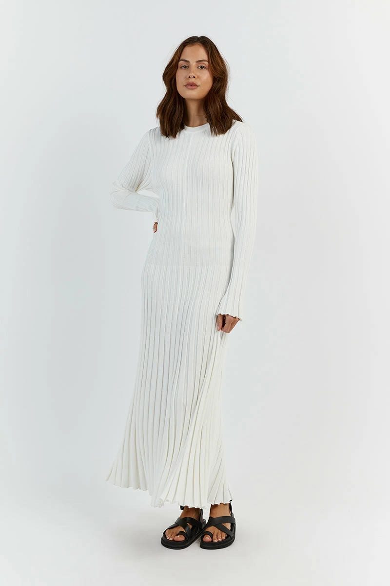 DISSH ADA OFF WHITE LONG SLEEVE MIDI DRESS 5 DISSH ADA OFF WHITE LONG SLEEVE MIDI DRESS - Image 5
