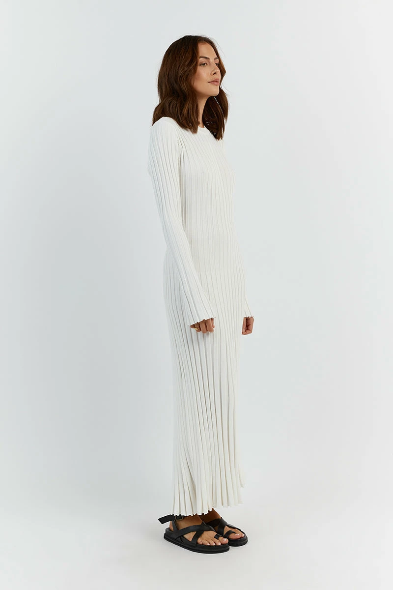 DISSH ADA OFF WHITE LONG SLEEVE MIDI DRESS 2 DISSH ADA OFF WHITE LONG SLEEVE MIDI DRESS - Image 2