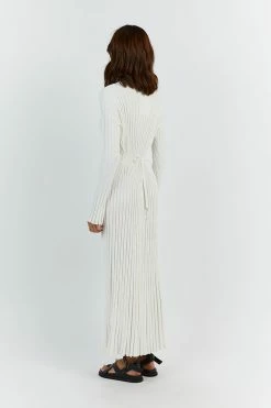 DISSH ADA OFF WHITE LONG SLEEVE MIDI DRESS 7 DISSH ADA OFF WHITE LONG SLEEVE MIDI DRESS -DISSH all-clothing Shop WES11207OW.105 13