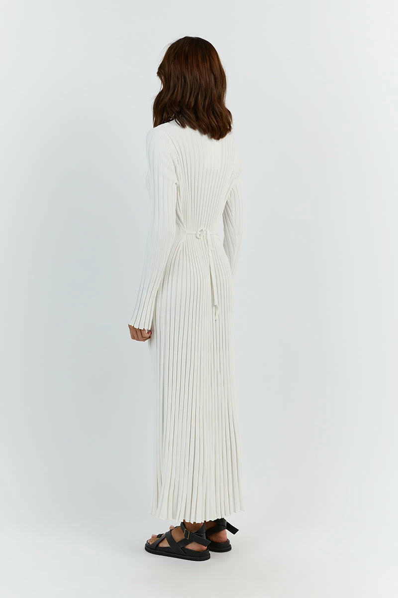DISSH ADA OFF WHITE LONG SLEEVE MIDI DRESS 3 DISSH ADA OFF WHITE LONG SLEEVE MIDI DRESS - Image 3
