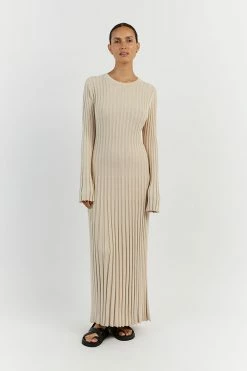 DISSH ADA STONE LONG SLEEVE MIDI DRESS -DISSH all-clothing Shop WES11207STO.175 11 6d868932 5a50 4298 b37b 837c132846d4