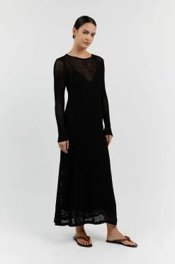 DISSH OPHELIA BLACK CROCHET MAXI DRESS -DISSH all-clothing Shop WES11210BK.600 12